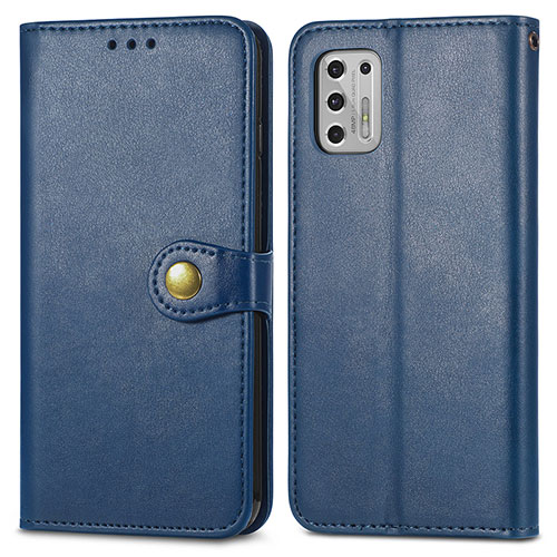 Leather Case Stands Flip Cover Holder S05D for Motorola Moto G Stylus (2021) Blue