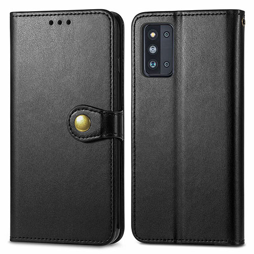 Leather Case Stands Flip Cover Holder S05D for Samsung Galaxy F52 5G Black