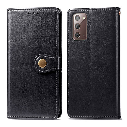 Leather Case Stands Flip Cover Holder S05D for Samsung Galaxy Note 20 5G Black