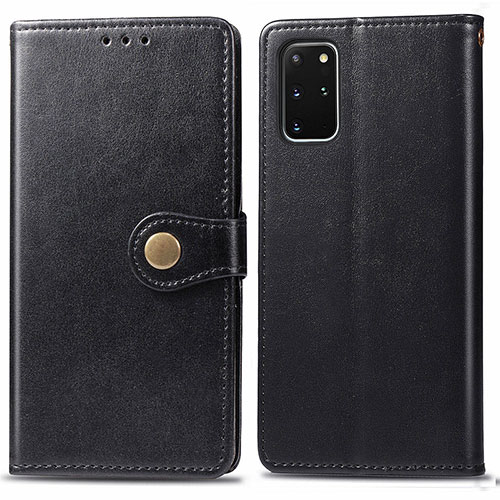 Leather Case Stands Flip Cover Holder S05D for Samsung Galaxy S20 Plus 5G Black