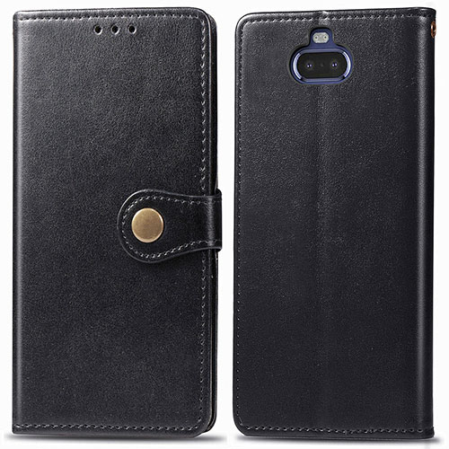 Leather Case Stands Flip Cover Holder S05D for Sony Xperia 8 Lite Black