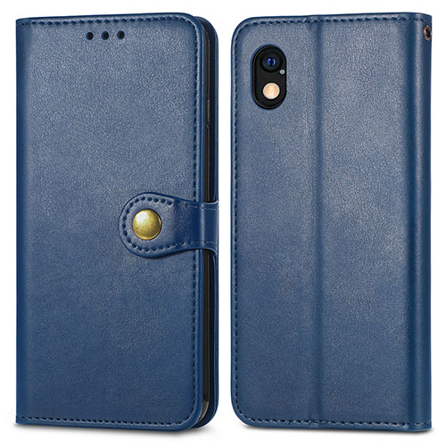 Leather Case Stands Flip Cover Holder S05D for Sony Xperia Ace III Blue