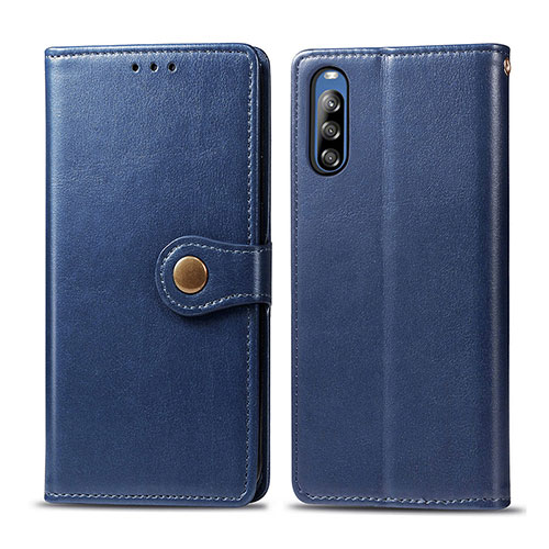 Leather Case Stands Flip Cover Holder S05D for Sony Xperia L4 Blue