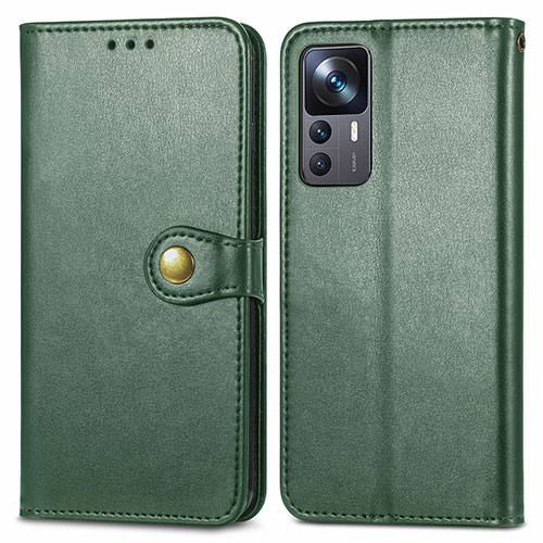 Leather Case Stands Flip Cover Holder S05D for Xiaomi Mi 12T Pro 5G Green