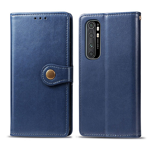 Leather Case Stands Flip Cover Holder S05D for Xiaomi Mi Note 10 Lite Blue