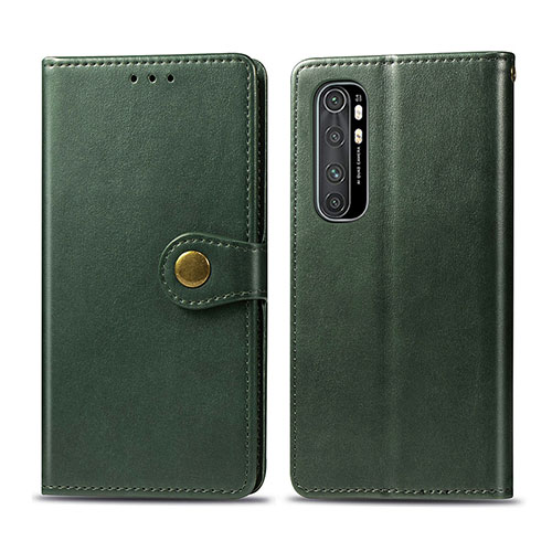 Leather Case Stands Flip Cover Holder S05D for Xiaomi Mi Note 10 Lite Green
