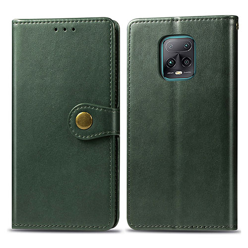 Leather Case Stands Flip Cover Holder S05D for Xiaomi Redmi 10X 5G Green