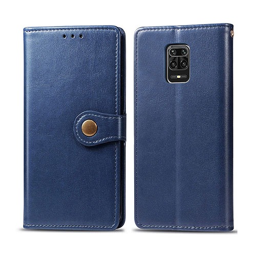 Leather Case Stands Flip Cover Holder S05D for Xiaomi Redmi Note 9 Pro Max Blue