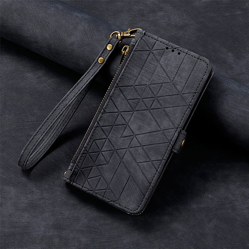 Leather Case Stands Flip Cover Holder S06D for Apple iPhone 14 Pro Max Black