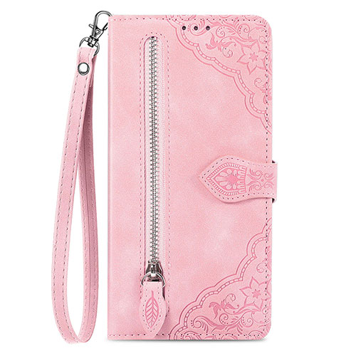 Leather Case Stands Flip Cover Holder S06D for OnePlus 11R 5G Pink