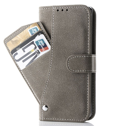 Leather Case Stands Flip Cover Holder S06D for Samsung Galaxy S20 Plus 5G Gray