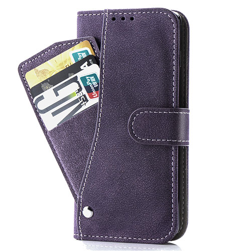 Leather Case Stands Flip Cover Holder S06D for Samsung Galaxy S20 Purple