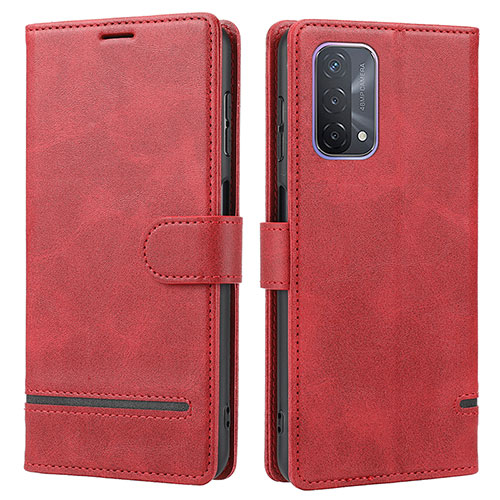 Leather Case Stands Flip Cover Holder SY1 for OnePlus Nord N200 5G Red