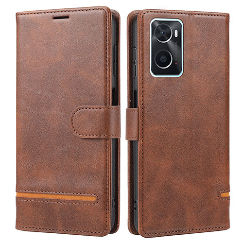 Leather Case Stands Flip Cover Holder SY1 for Oppo A76 Brown