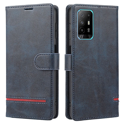 Leather Case Stands Flip Cover Holder SY1 for Oppo A94 5G Blue