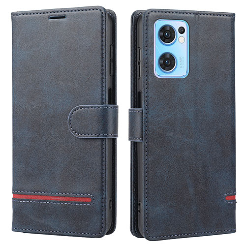 Leather Case Stands Flip Cover Holder SY1 for Oppo Reno7 SE 5G Blue