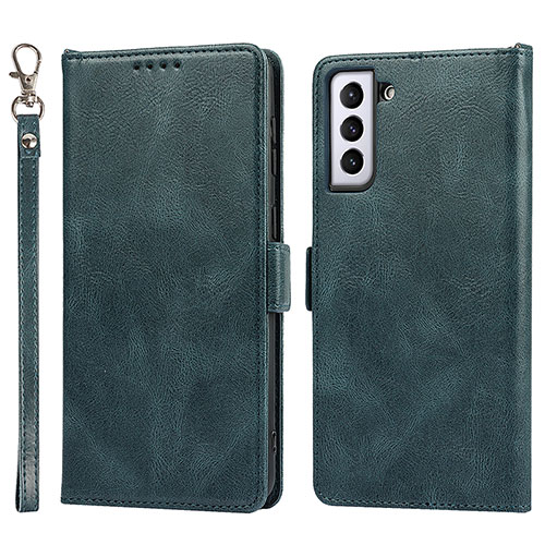 Leather Case Stands Flip Cover Holder T04D for Samsung Galaxy S21 5G Blue