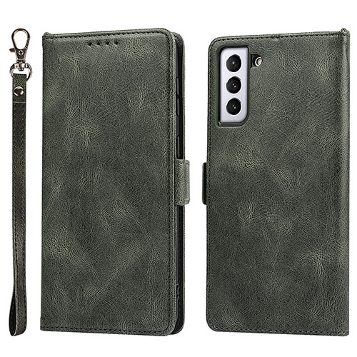 Leather Case Stands Flip Cover Holder T04D for Samsung Galaxy S22 Plus 5G Green