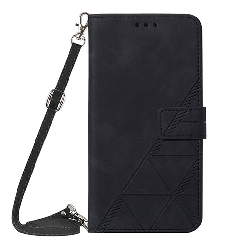 Leather Case Stands Flip Cover Holder Y01B for Apple iPhone 13 Pro Max Black