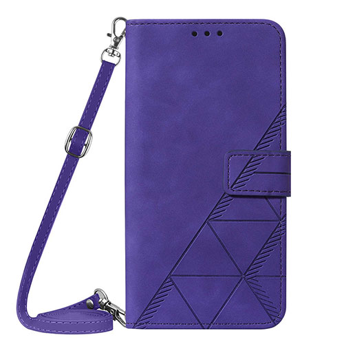 Leather Case Stands Flip Cover Holder Y01B for Apple iPhone 13 Purple