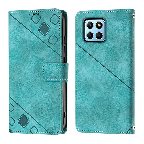 Leather Case Stands Flip Cover Holder Y01B for Huawei Honor 70 Lite 5G Green