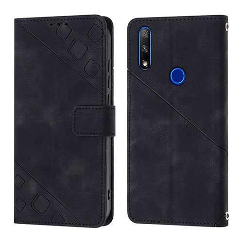 Leather Case Stands Flip Cover Holder Y01B for Huawei Honor 9X Black