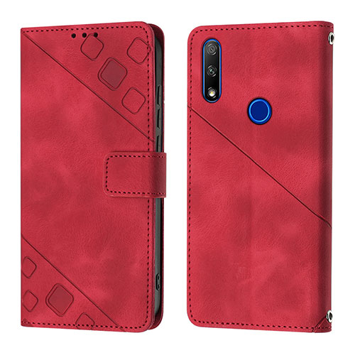 Leather Case Stands Flip Cover Holder Y01B for Huawei Honor 9X Red