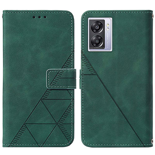 Leather Case Stands Flip Cover Holder Y01B for OnePlus Nord N300 5G Green