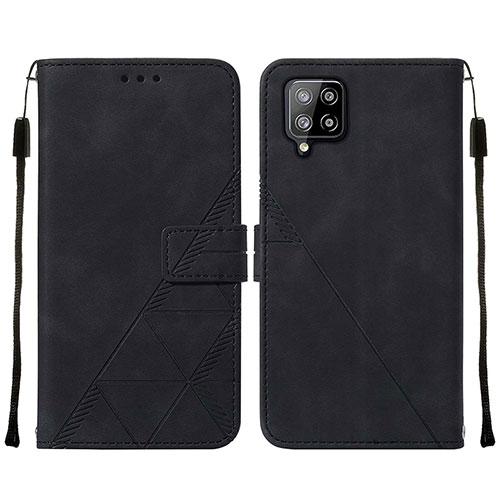 Leather Case Stands Flip Cover Holder Y01B for Samsung Galaxy A42 5G Black