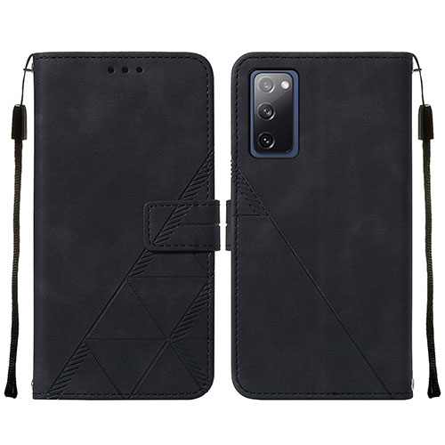 Leather Case Stands Flip Cover Holder Y01B for Samsung Galaxy S20 Lite 5G Black