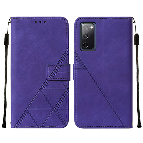 Leather Case Stands Flip Cover Holder Y01B for Samsung Galaxy S20 Lite 5G Purple