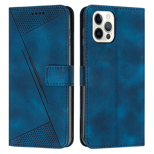 Leather Case Stands Flip Cover Holder Y01X for Apple iPhone 13 Pro Blue