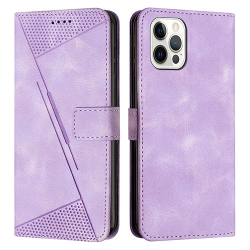 Leather Case Stands Flip Cover Holder Y01X for Apple iPhone 14 Pro Clove Purple