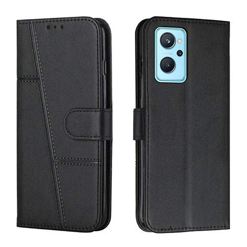 Leather Case Stands Flip Cover Holder Y01X for Realme 9i 4G Black