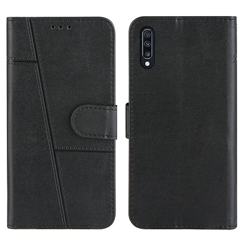 Leather Case Stands Flip Cover Holder Y01X for Samsung Galaxy A70 Black