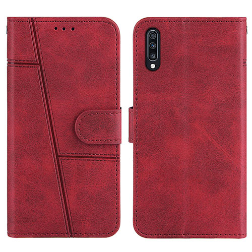 Leather Case Stands Flip Cover Holder Y01X for Samsung Galaxy A70 Red