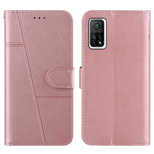 Leather Case Stands Flip Cover Holder Y01X for Xiaomi Mi 10T 5G Rose Gold