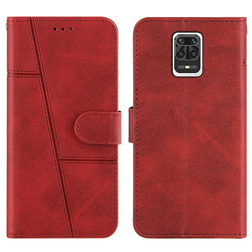 Leather Case Stands Flip Cover Holder Y01X for Xiaomi Redmi Note 9 Pro Red