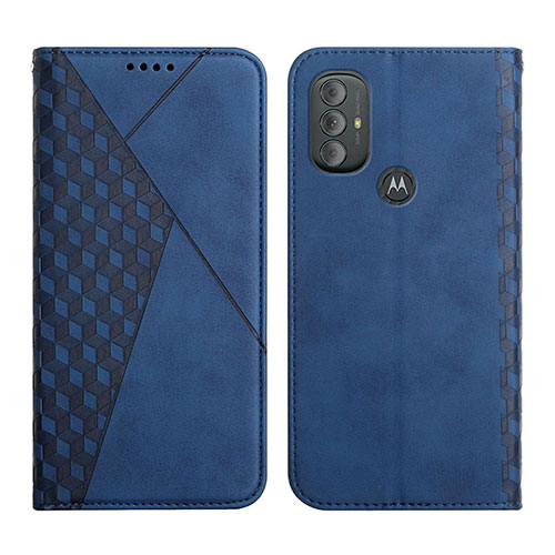 Leather Case Stands Flip Cover Holder Y02X for Motorola Moto G Power (2022) Blue