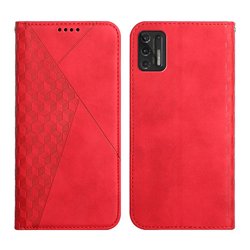 Leather Case Stands Flip Cover Holder Y02X for Motorola Moto G Stylus (2021) Red