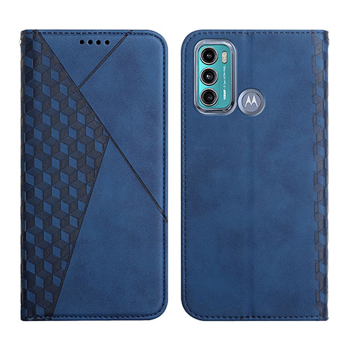 Leather Case Stands Flip Cover Holder Y02X for Motorola Moto G40 Fusion Blue