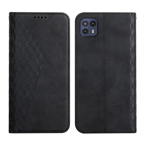 Leather Case Stands Flip Cover Holder Y02X for Motorola Moto G50 5G Black