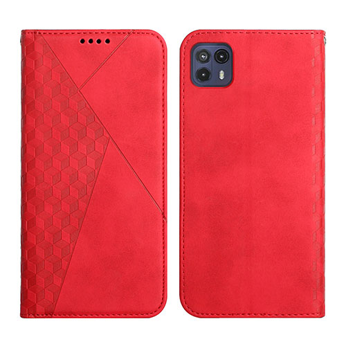 Leather Case Stands Flip Cover Holder Y02X for Motorola Moto G50 5G Red