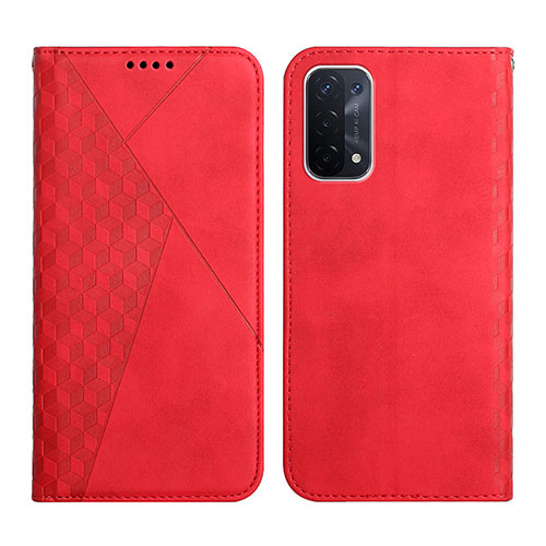Leather Case Stands Flip Cover Holder Y02X for OnePlus Nord N200 5G Red