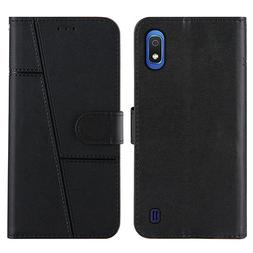 Leather Case Stands Flip Cover Holder Y02X for Samsung Galaxy A10 Black