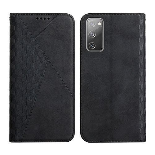 Leather Case Stands Flip Cover Holder Y02X for Samsung Galaxy S20 FE 5G Black