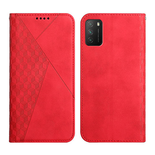 Leather Case Stands Flip Cover Holder Y02X for Xiaomi Poco M3 Red