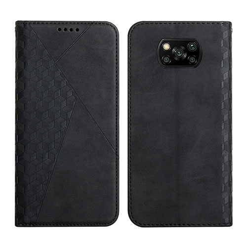 Leather Case Stands Flip Cover Holder Y02X for Xiaomi Poco X3 NFC Black