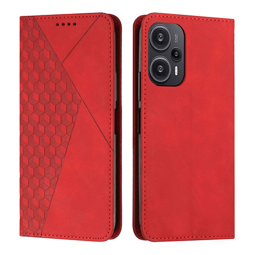 Leather Case Stands Flip Cover Holder Y02X for Xiaomi Redmi Note 12 Turbo 5G Red