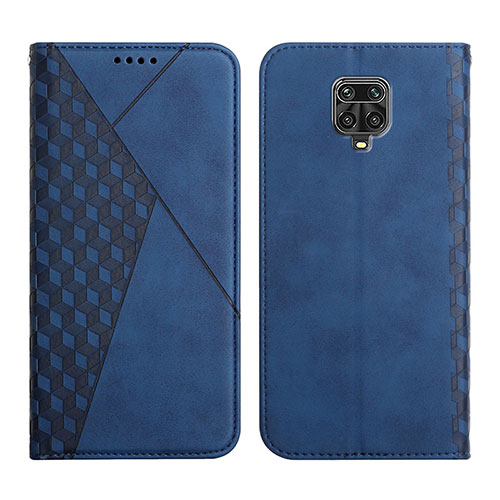Leather Case Stands Flip Cover Holder Y02X for Xiaomi Redmi Note 9 Pro Max Blue